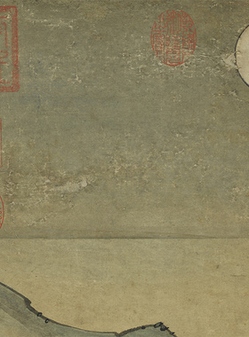元顏輝月下補經圖台北故宫真迹一比一复制品宣纸画心古画人物