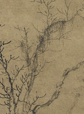 元赵孟頫疏林秀石图国画仿古画台北故宫名画复制品字画宣纸画心