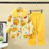 Autumn and winter children's flannel pajamas plus velvet and thickening girls' bamboo red panda duck home clothes inner clothes