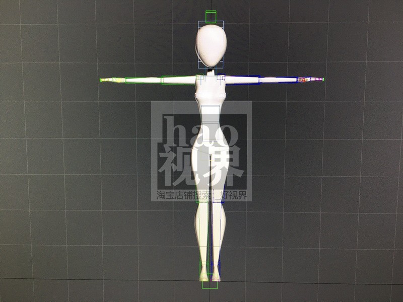 3dmax抽象人物经典bip骨骼绑定蒙皮权重FBX练手简约卡通木偶模型 - 图1