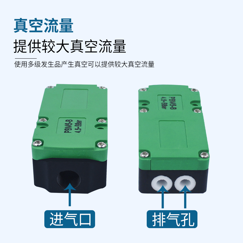 气动迷你多级真空发生器大流量大吸力PBX/PBM-5A/10B/20C-图2