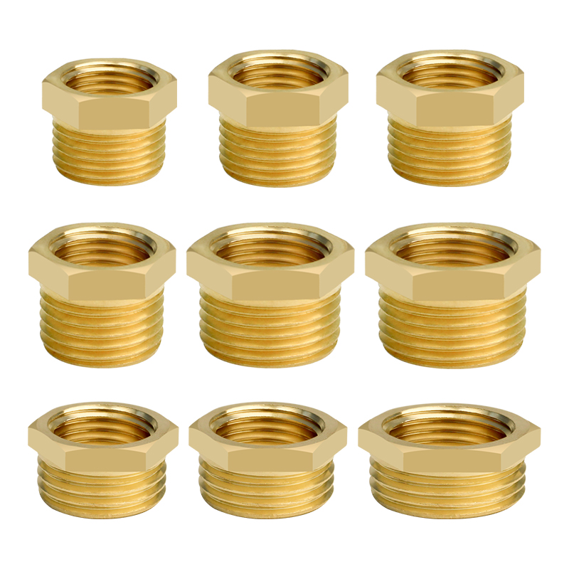 全铜补芯内外丝变径铜接头1/8 1/2 1/4 3/4分转6分变1寸黄铜配件 - 图3