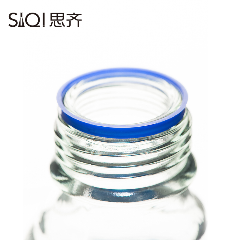 透明丝口瓶密封瓶 玻璃瓶 250ml 思齐 蓝盖试剂瓶 螺纹口带刻度Blue Screw Cap Glass Reagent Bottle - 图3