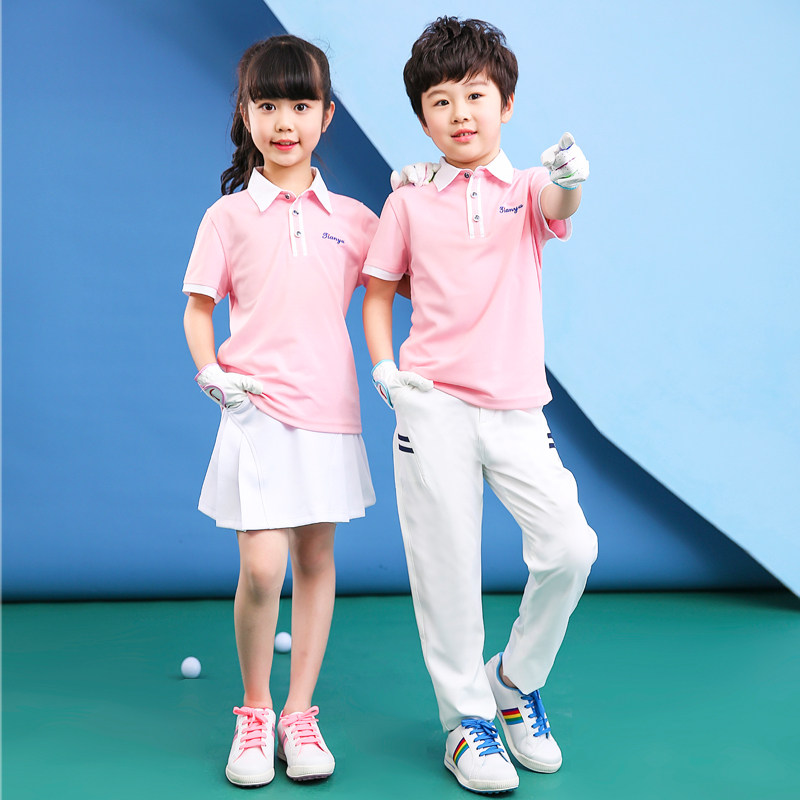 高尔夫服装 夏季儿童短袖球服 男女生童亲子装 T恤衫撞色运动衣服,淘宝优惠券,粉丝福利购,淘宝优惠卷