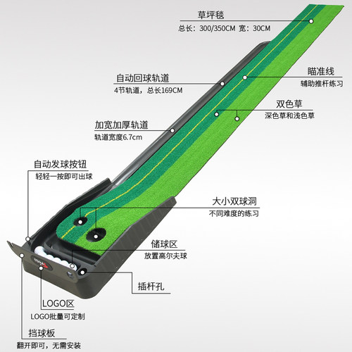 包邮 推杆练习器 室内高尔夫 迷你高尔夫套装 成人可选配儿童球杆 - 图1