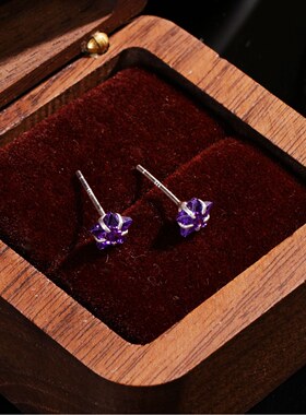 星星耳钉耳环彩色锆石超闪