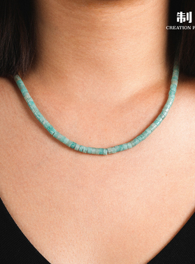 制道轻奢小众串珠项链女彩色银饰锁骨链设计师款
