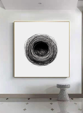 极简纯手工油画鸟巢简约轻奢玄关沙发卧室餐厅走廊过道装饰壁挂画