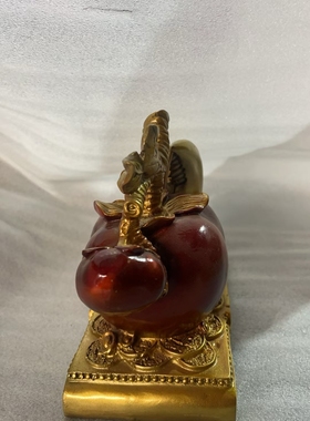 黄铜有钱有势柿子螃蟹钳子摆件柿柿如意事事创意客厅玄关装饰品