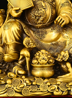 黄铜天师钟馗神像摆件铜棺材坐天师钟馗发坐钟馗铜像工艺品