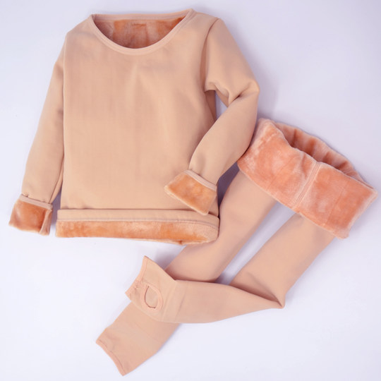 Children's Flesh Color Dance Invisibility Cloak Plus Velvet Bottoming Clothes