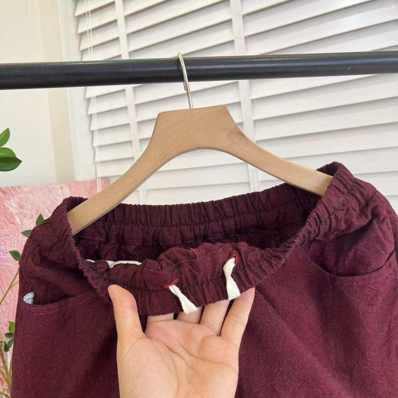 舒适休闲文艺「水洗棉麻松紧腰」阔腿休闲长裤女E6038,淘宝优惠券,粉丝福利购,淘宝优惠卷