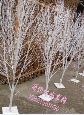 包邮白树枝枯树枝婚庆装饰树喷白树许愿树圣诞树仿真干枝橱窗摆设