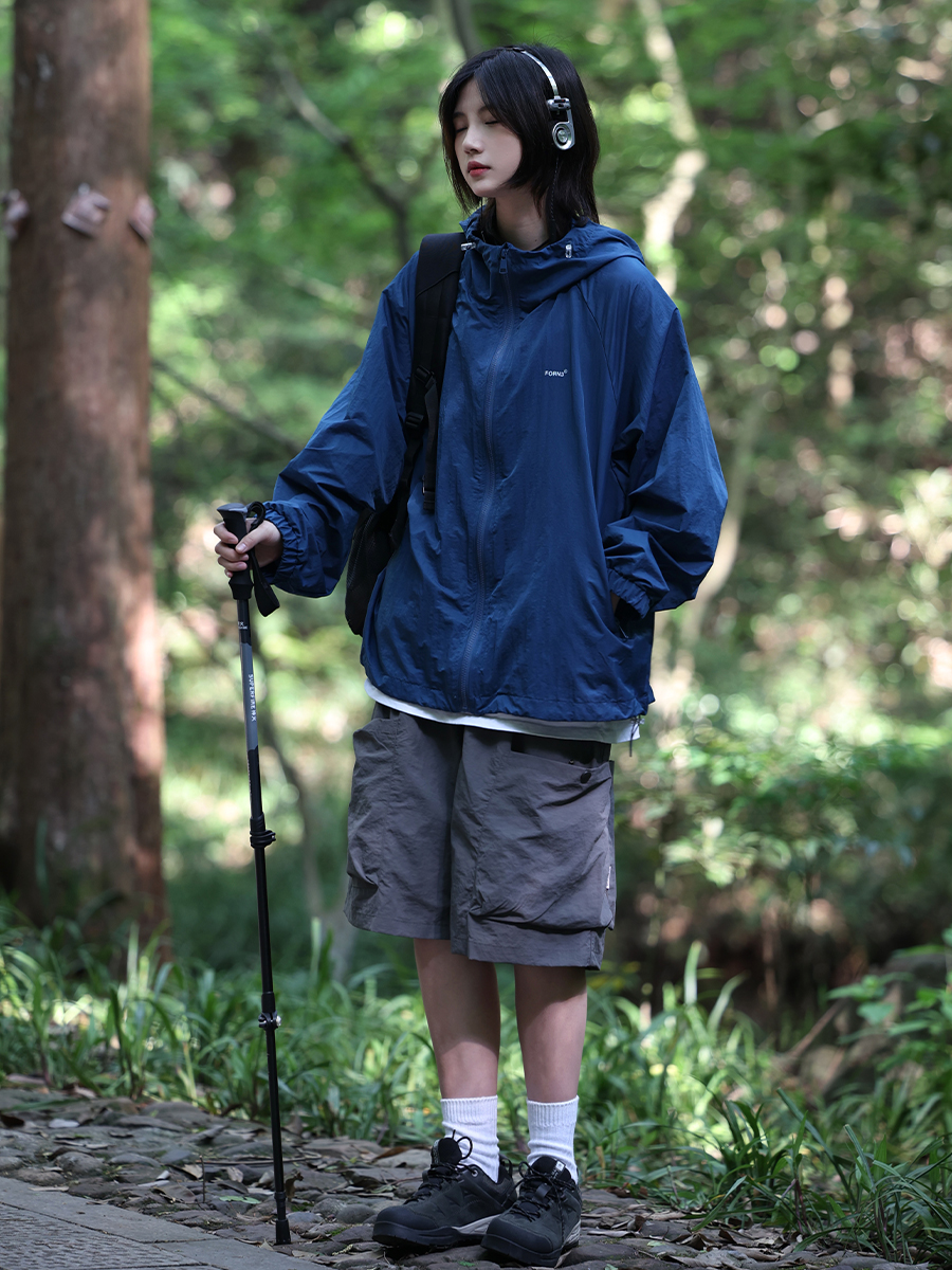 你初恋老王防晒衣男酒红色轻薄防晒服女紫外线upf50+夏季新款外套 - 图0