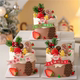 Christmas Vinyl Gingerbread Man Cookie Cake Decoration Ornaments Merry Christmas Banner Flag Pine Cone Baking Insert