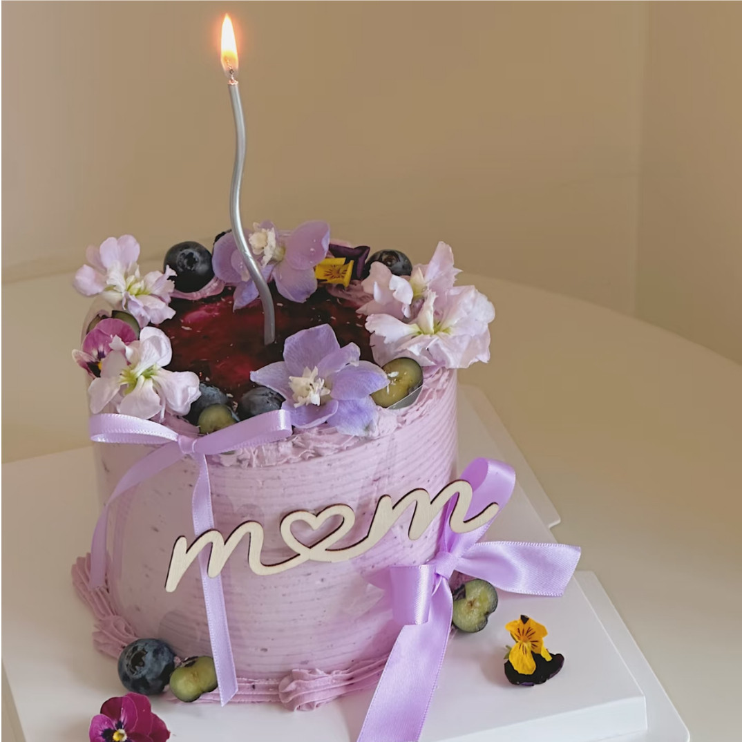 2025母亲节紫色蝴蝶结蛋糕装饰粉色爱心母亲节插件紫罗兰烘焙丝带,淘宝优惠券,粉丝福利购,淘宝优惠卷