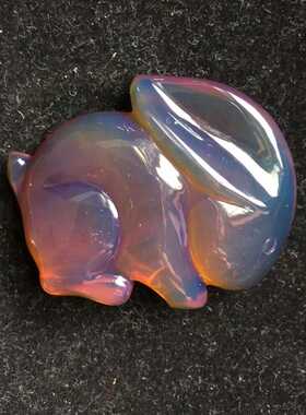 缅甸琥珀小兔子带证书吊坠