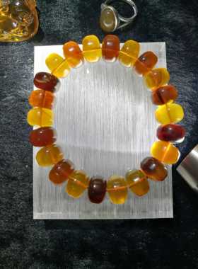 天然缅甸琥珀毫米车轮珠手串