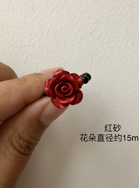 红色朱红花朵戒指夸张玫瑰山茶花指环新娘结婚时尚大气网红女新品