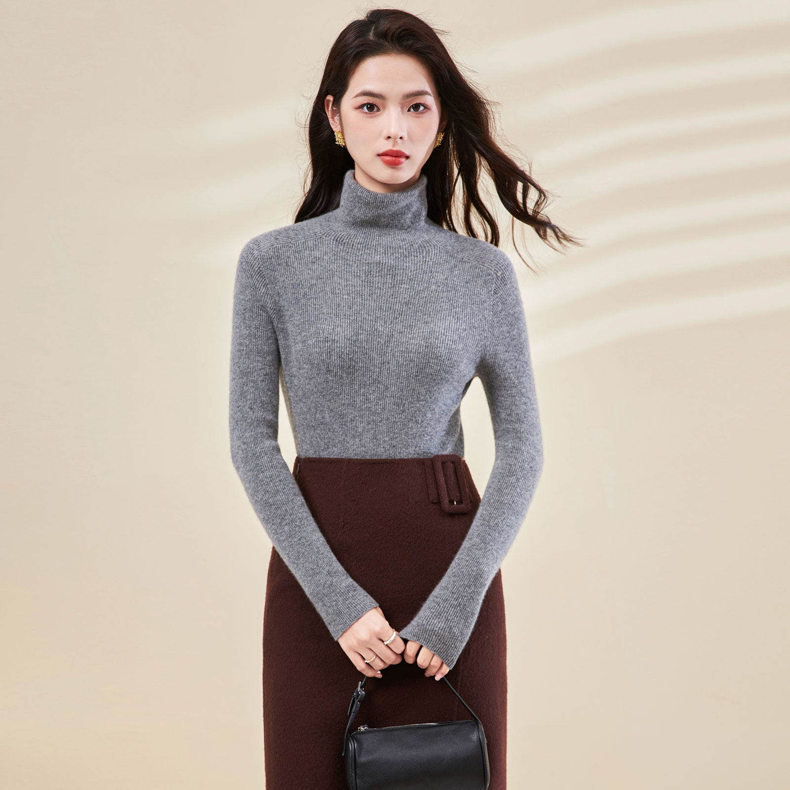 迪奥高品质高领羊毛衫女25秋冬新款纯色百搭修身显瘦针织打底衫女,淘宝优惠券,粉丝福利购,淘宝优惠卷