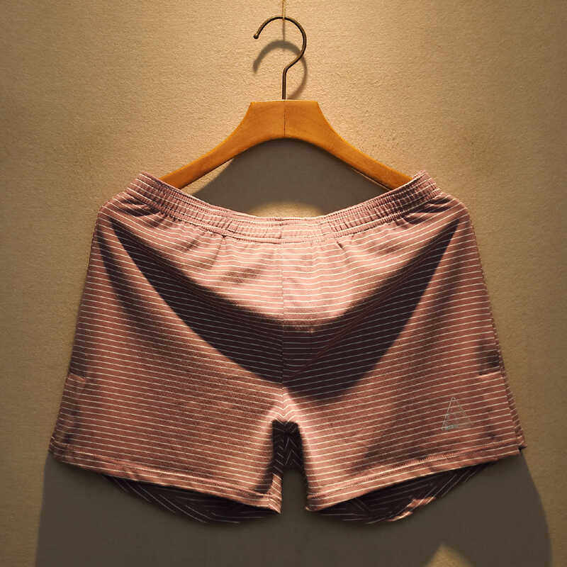 男士阿罗裤纯棉条纹内裤平角裤夏季薄款宽松居家短裤睡裤运动裤衩,淘宝优惠券,粉丝福利购,淘宝优惠卷