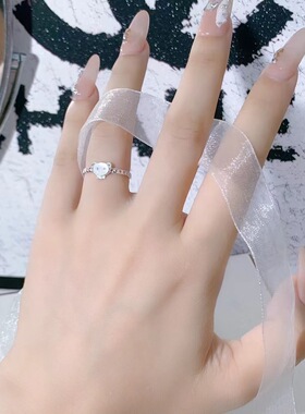 纯银990小熊戒指女款开口时尚百搭饰品送女友闺蜜七夕情人节礼物