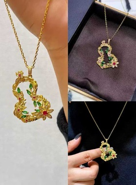 古法银镀金镶钻花语福禄三生醉梦葫芦吊坠繁花葫芦挂坠