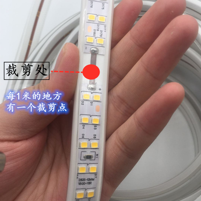 户外防水家装220V2835双排暖光灯带吊顶180珠双排暖色LED工程灯条 - 图0