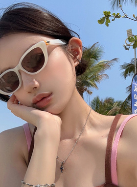 韩版复古猫眼辣妹度假偏光太阳镜