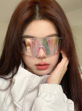 炫彩反光变色骑行眼镜日夜两用女