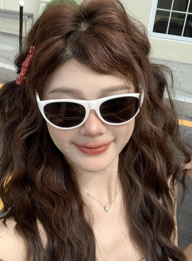 白色猫眼网红墨镜女潮高级感辣妹