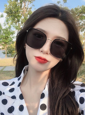 2020新款韩版ins白色墨镜女街拍时尚方框圆脸防紫外线偏光太阳镜