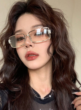欧美金属水银色Y2K太阳眼镜女款