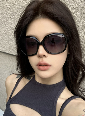 超大框老钱风街拍防晒墨镜女显瘦