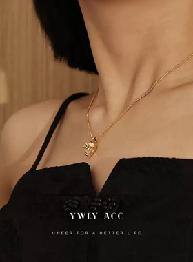 欧美液态心形造型锆石项链女ins甜酷风复古轻奢小众百搭锁骨链