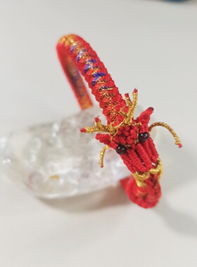 手工精编渐变龙鳞结手链龙头手绳