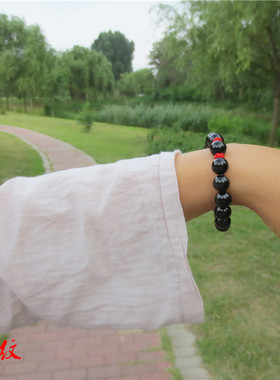 黑曜石女款手链拼色手串简约百搭