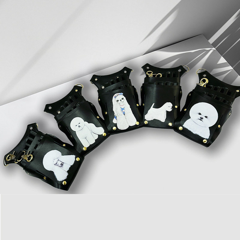 软牛皮剪刀包萌宠图案宠物美容师8位剪刀包腰跨包卡通印花真皮包,淘宝优惠券,粉丝福利购,淘宝优惠卷