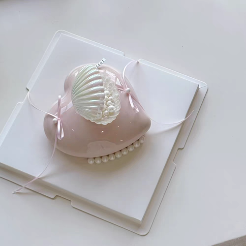 包邮网红ins风慕斯蛋糕硅胶模具樱桃丝带透明水晶糖珍珠梦幻贝壳 - 图1