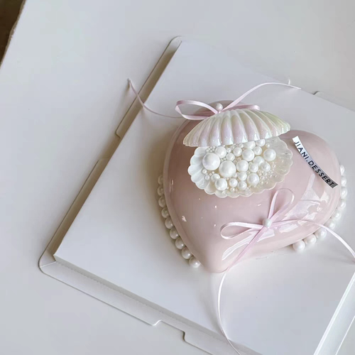 包邮网红ins风慕斯蛋糕硅胶模具樱桃丝带透明水晶糖珍珠梦幻贝壳 - 图0