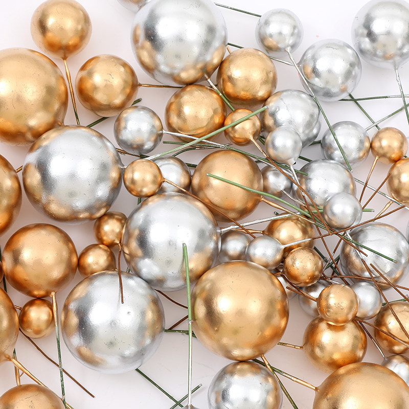 【10枚】蛋糕装饰金球银球金色球银色球彩色球许愿球插件烘焙插件,淘宝优惠券,粉丝福利购,淘宝优惠卷