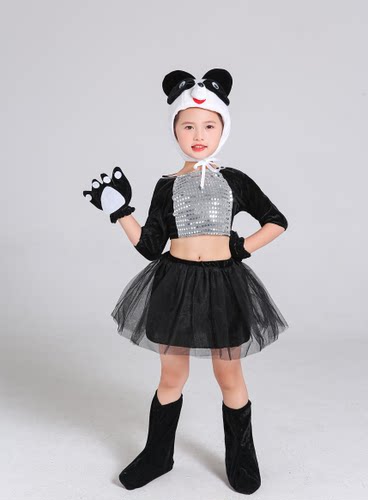 六一儿童卡通动物演出服熊猫舞蹈服幼儿男女童大熊猫话剧表演服 - 图2