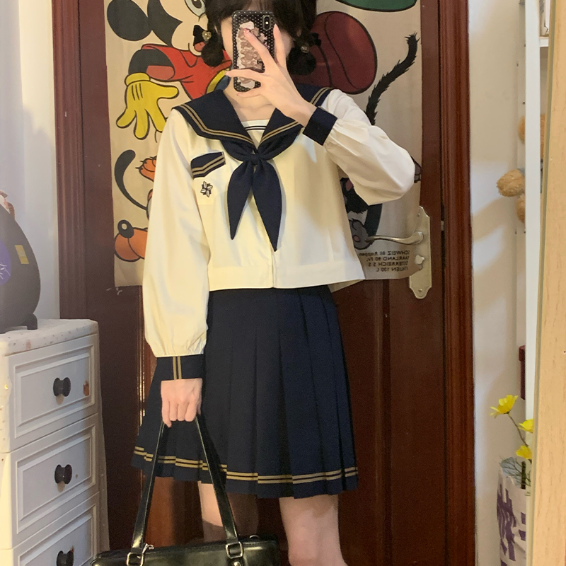 【栗茶中】北璃酱原创正版JK制服日系水手服校供百搭长袖学院风女 - 图0