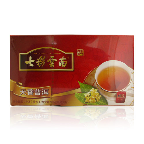 七彩云南天香普洱袋泡茶桂花香普洱生茶100g50袋办公室茶酒店专用 - 图0