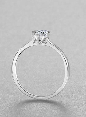 YJZ152 小花纯银俏丽女款戒指 50分仿真钻石S925钻戒仿莫桑石手饰