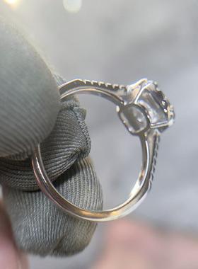 JZ461新款方糖形状1克拉50分满天星仿钻石戒指女款四爪戒指钻戒