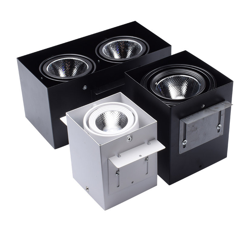 Square Tong Bold Lamp Square Tong Special Lamp Aluminum Wood Square Tong LED Square Double Head Surface Mounted Grille Downlight Spotlight Embedded