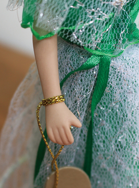复古宫廷绿纱裙娃娃摆件拍照道具