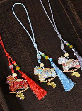 马年国风包挂小马钥匙扣宋锦挂饰新年纯手工DIY材料包成品车挂件