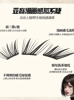 不朽情缘睫毛书免胶假睫毛单簇分段式狐系日常胶水款大容量假睫毛